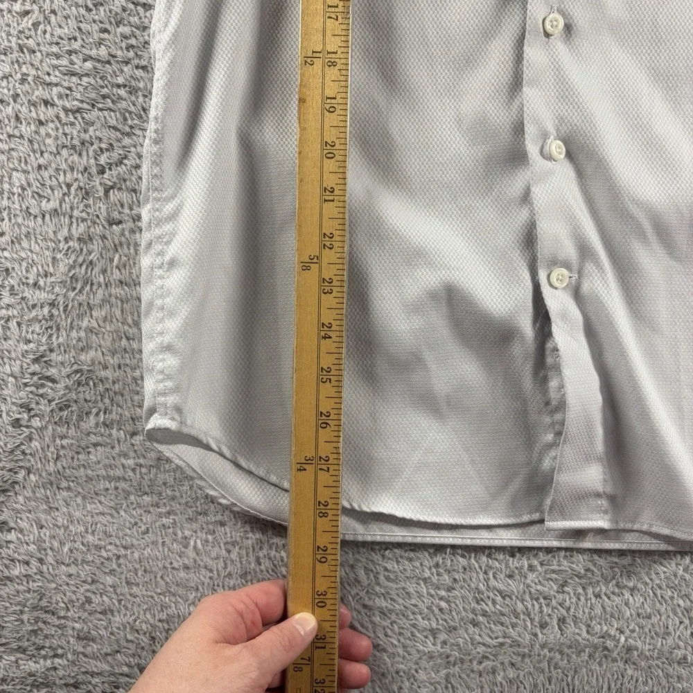 Proper Shirtings Dress Shirt Mens 15 Ivory White Pattern Wrinkle Free - Picture 5 of 9